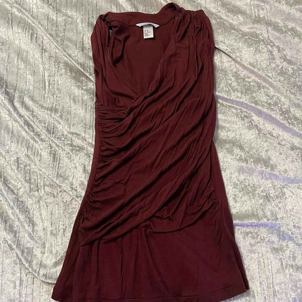 H&M Dark Red Draped front Blouse